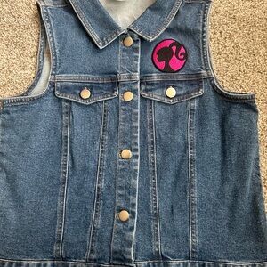 Barbie Denim Vest with Pink Emblem